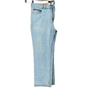 Duluth Trading Co Relaxed Fit Jeans Mens 38x32 Light Blue Cotton Denim Pockets